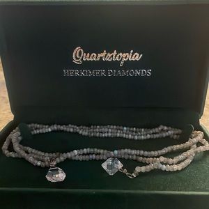 Quartztopia diamond and beaded necklace